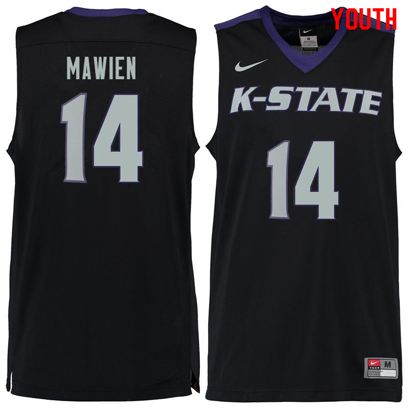 Youth #14 Makol Mawien Kansas State Wildcats College Basketball Jerseys Sale-Black